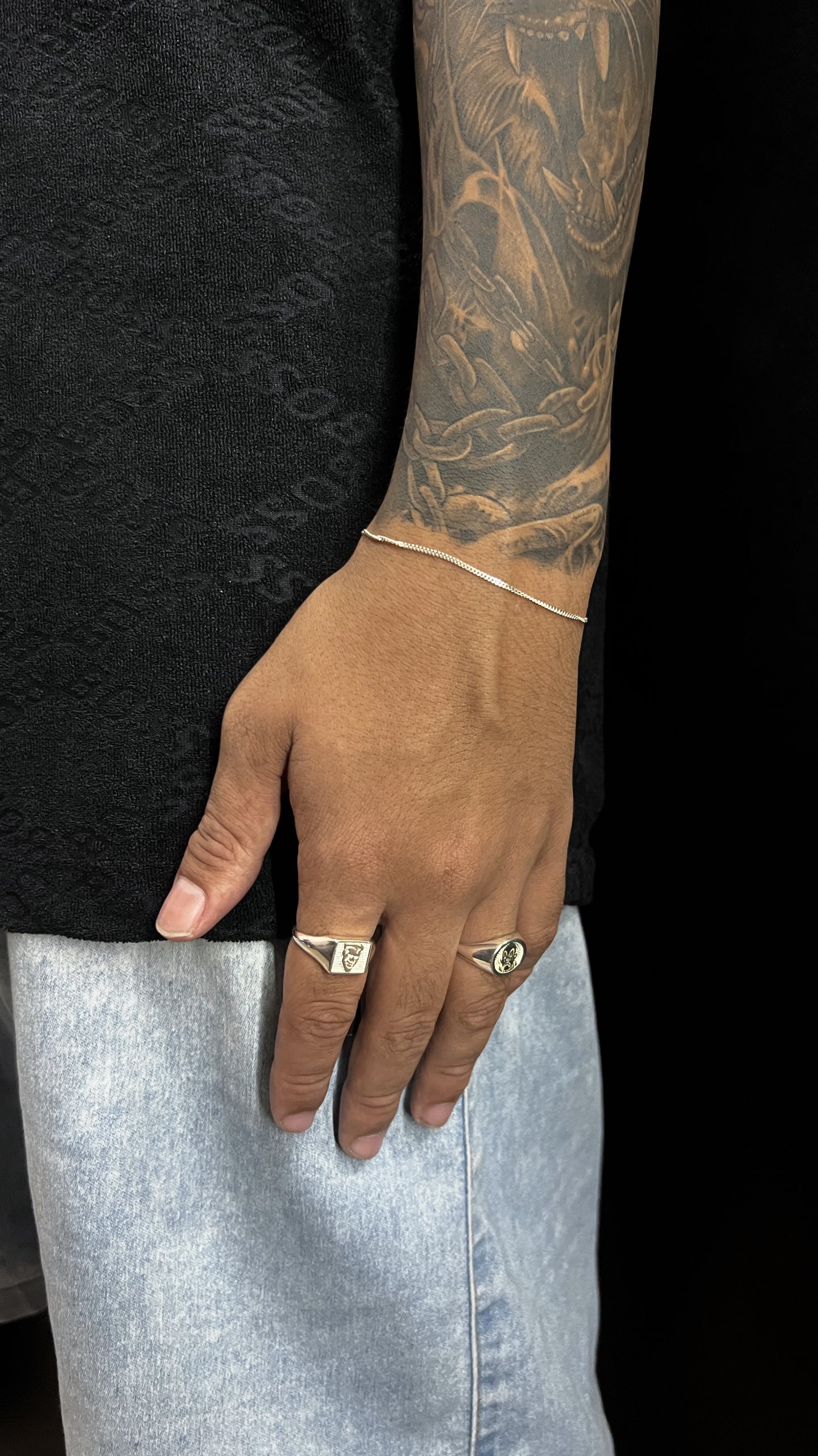 Pulseira de prata 925 1x1 escamada 1mm 1.1g