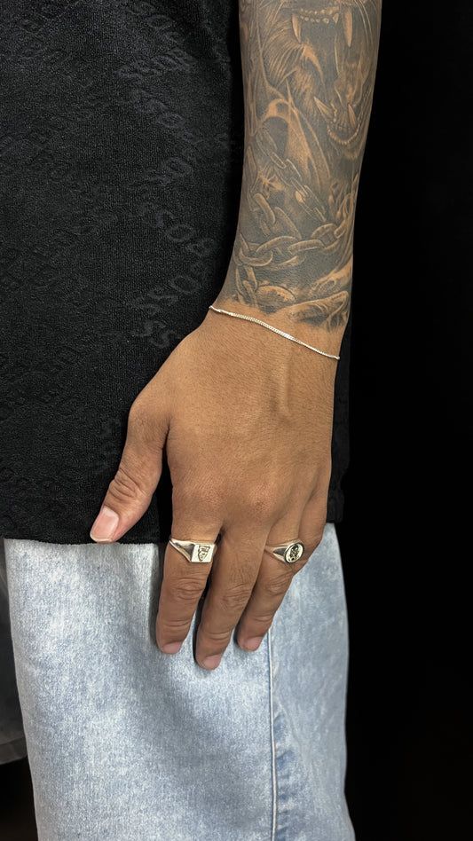 Pulseira de prata 925 1x1 escamada 1mm 1.1g