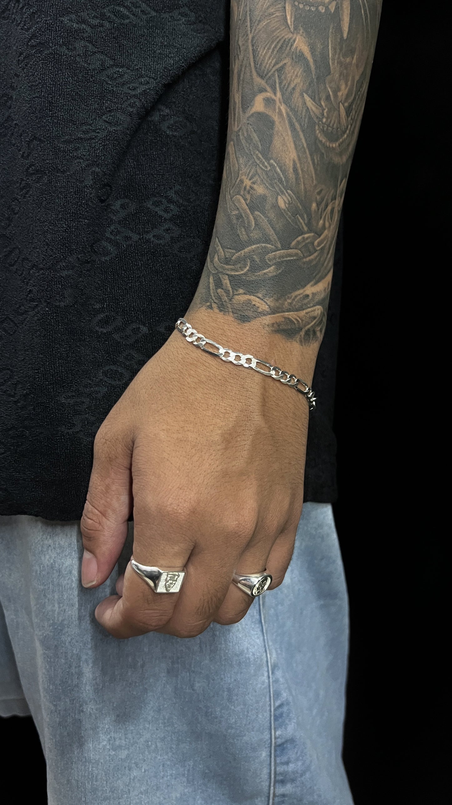 Pulseira prata 925 3x1 5mm 5.6g