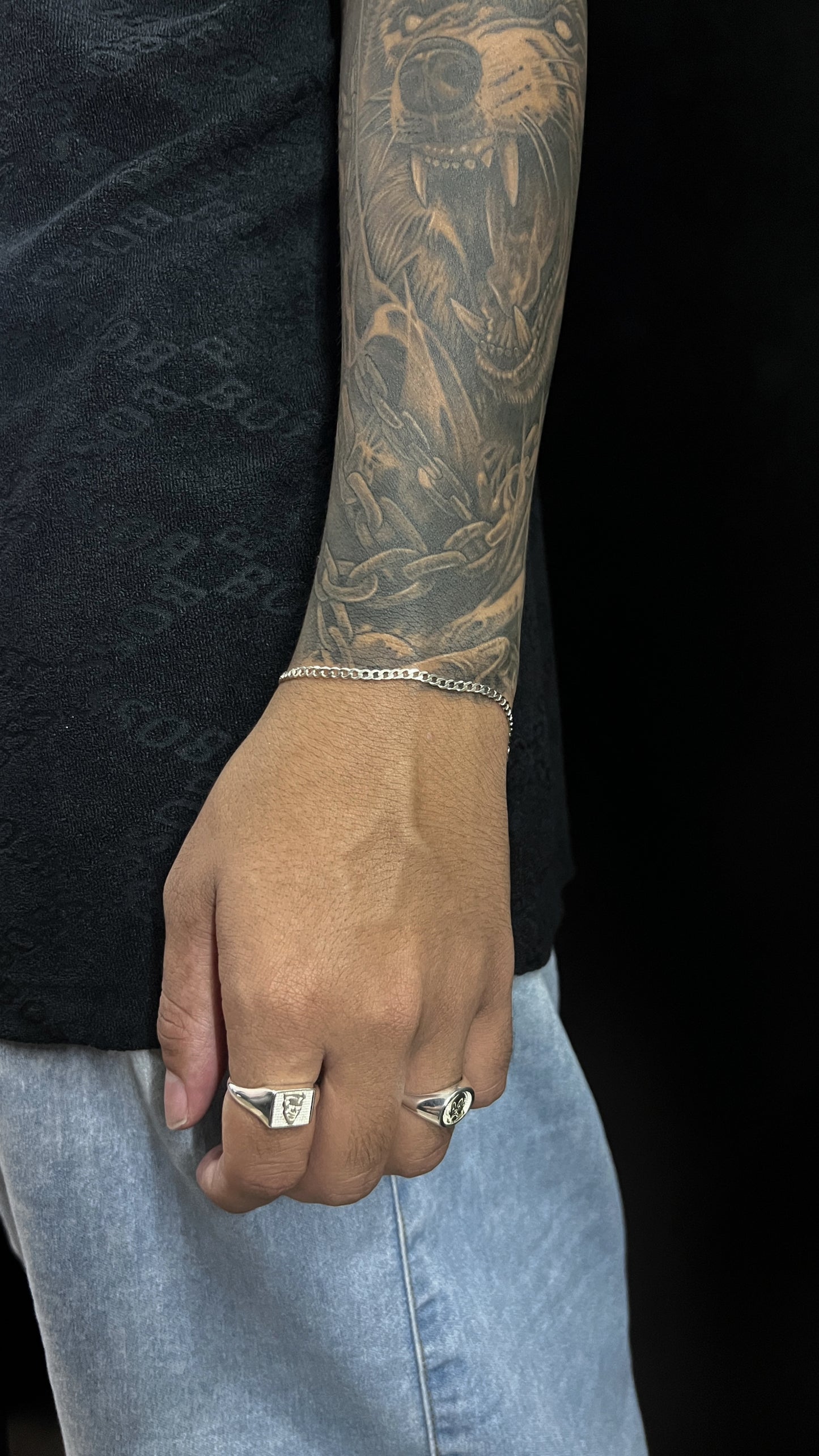 Pulseira prata 925 Escamada 1x1 3mm 2.5g