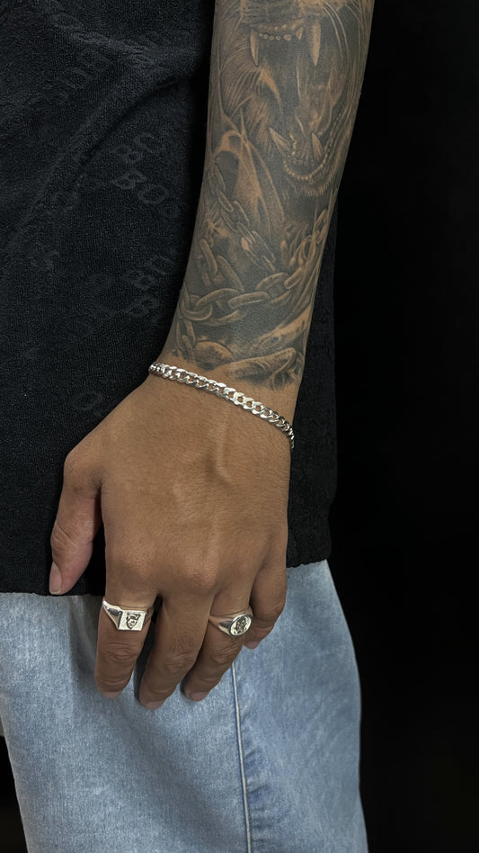 Pulseira prata 925 Escamada 1x1 5mm 5.6g