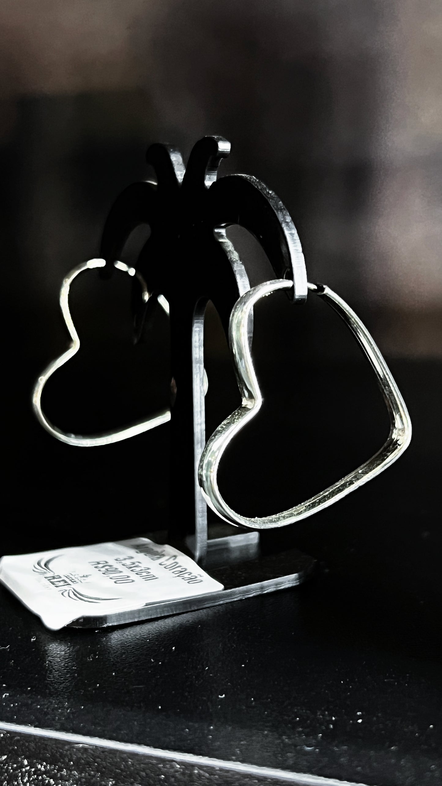 Argola coração 3,5x3cm
