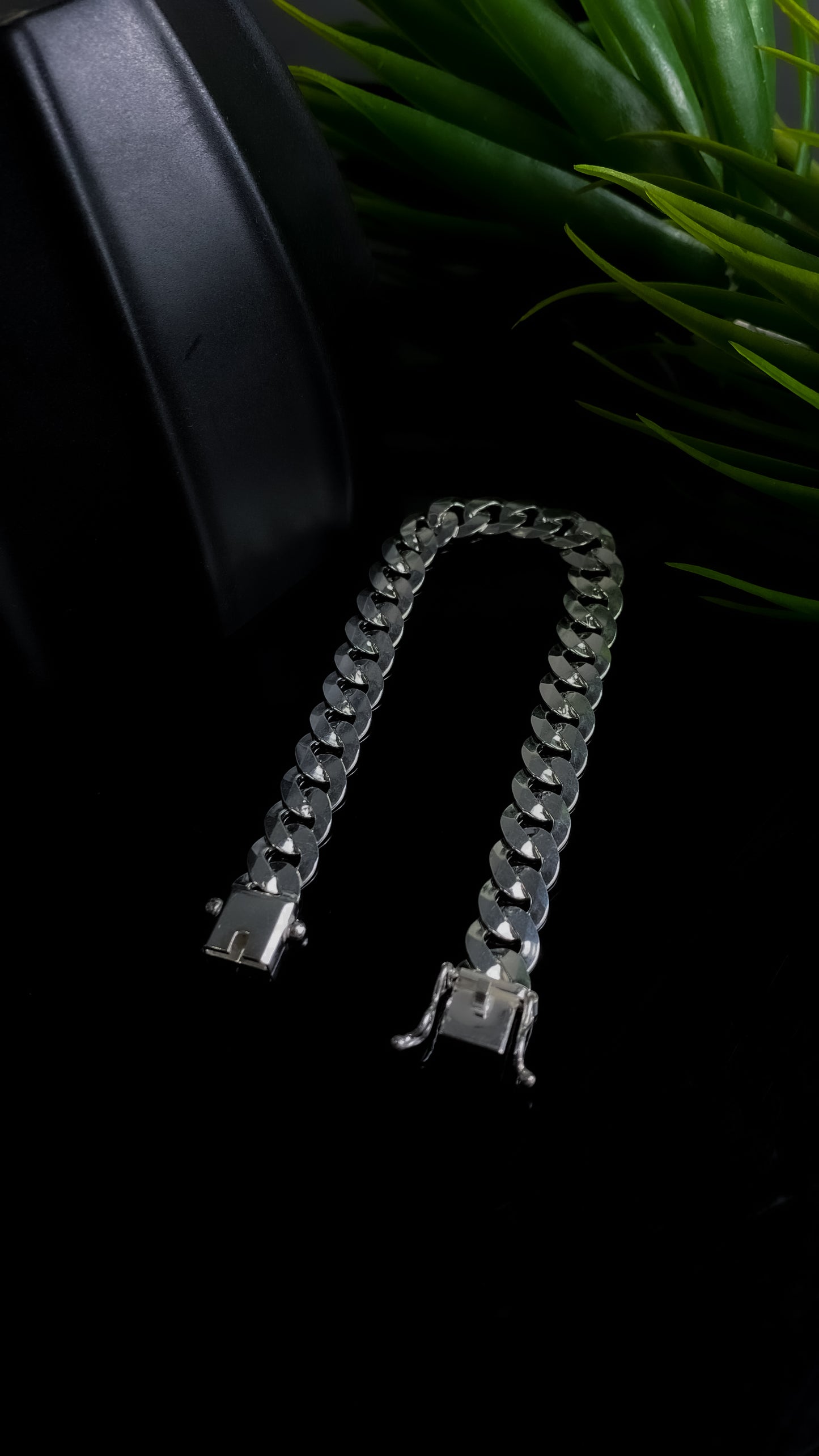 Pulseira de prata 925 1x1 fecho gaveta 10mm 21.9g