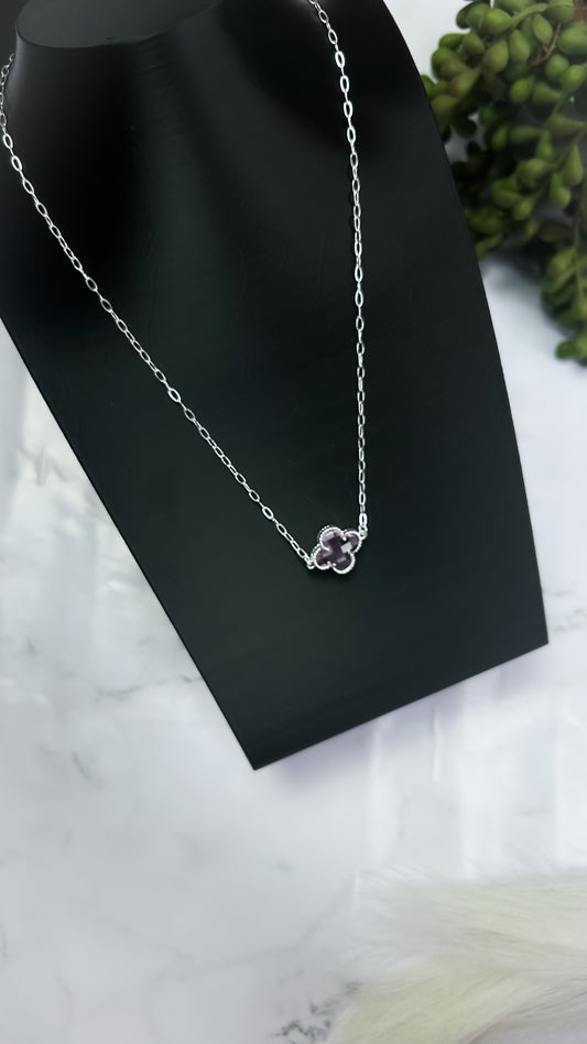 Colar Trevo  Rosa - P