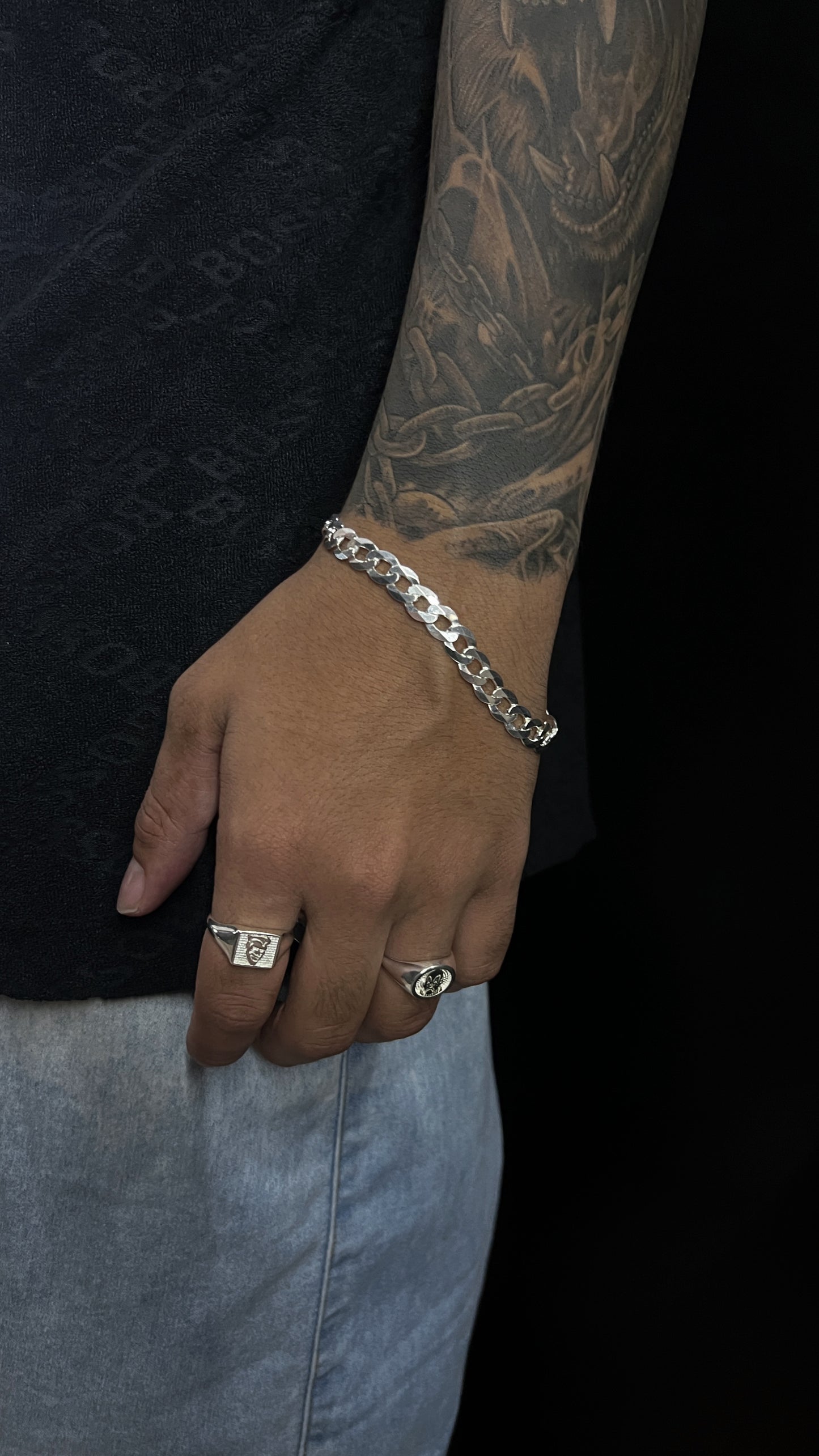 Pulseira prata 925 Escamada 1x1 8mm 13.2g