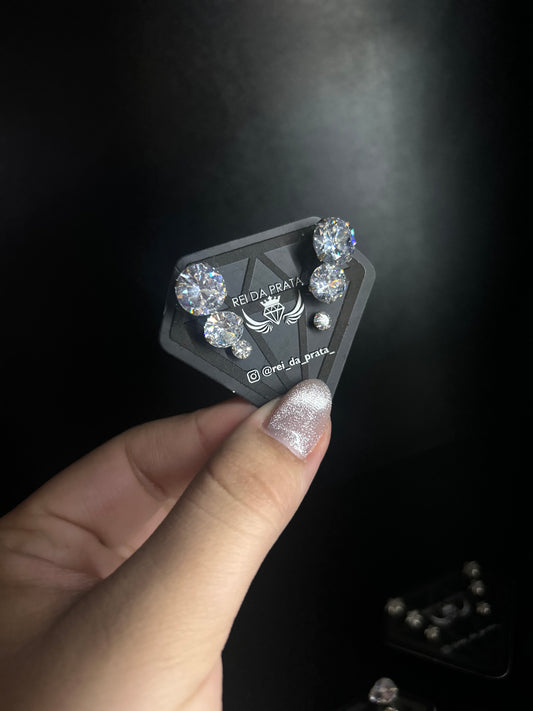 Trio Estrela de Brinco em Zircônia